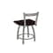 Holland Bar Stool Co 18" Low Back Swivel Vanity Stool, Nickel Finish, Dark Cherry Oak Seat 82118ANDCOak - alternate 5